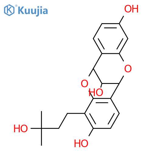 10-(3-Methyl-2-butenyl)-6,12-methano-6H,12H-dibenzo[b,f][1,5]dioxocin-2,9,13-triol; (2R,3R,4R)-form, 2'',3''-Dihydro, 5'-deoxy, 3'',4'-dihydroxy structure