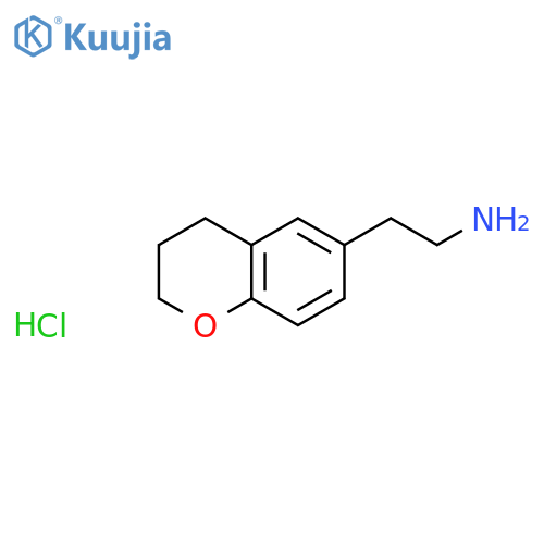 2-(3,4-dihydro-2H-1-benzopyran-6-yl)ethan-1-amine hydrochloride structure