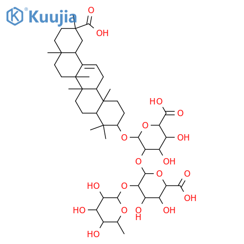 3-Hydroxy-12-oleanen-30-oic acid; 3β-form, 3-O-[α-L-Rhamnopyranosyl-(1→2)-β-D-glucuronopyranosyl-(1→2)-β-D-glucuronopyranoside] structure