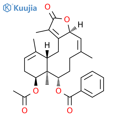 Benzo[4,5]cyclodeca[1,2-b]furan-2(3aH)-one,9-(acetyloxy)-8-(benzoyloxy)-6,7,8,8a,9,10,12a,13-octahydro-1,5,8a,12-tetramethyl-,(3aS,4Z,8S,8aS,9S,12aS)- structure