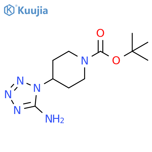 tert-butyl 4-(5-amino-1H-1,2,3,4-tetrazol-1-yl)piperidine-1-carboxylate structure