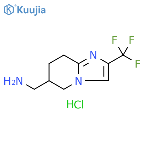Imidazo[1,2-a]pyridine-6-methanamine, 5,6,7,8-tetrahydro-2-(trifluoromethyl)-, hydrochloride (1:2) structure
