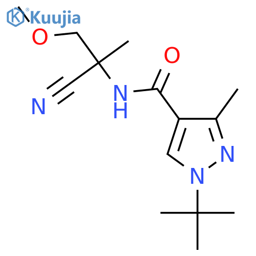 1-tert-butyl-N-(1-cyano-2-methoxy-1-methylethyl)-3-methyl-1H-pyrazole-4-carboxamide structure