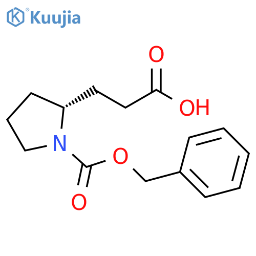 3-[(2R)-1-[(benzyloxy)carbonyl]pyrrolidin-2-yl]propanoic acid structure