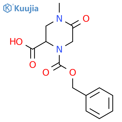 4-Methyl-5-oxo-1-phenylmethoxycarbonylpiperazine-2-carboxylic acid structure