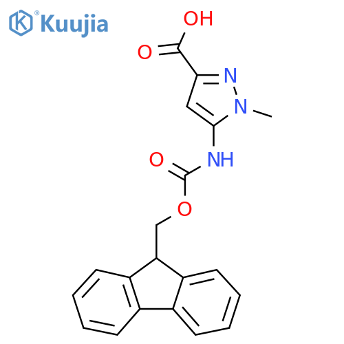 5-({[(9H-fluoren-9-yl)methoxy]carbonyl}amino)-1-methyl-1H-pyrazole-3-carboxylic acid structure