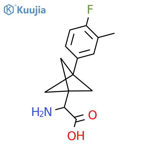2-Amino-2-[3-(4-fluoro-3-methylphenyl)-1-bicyclo[1.1.1]pentanyl]acetic acid structure