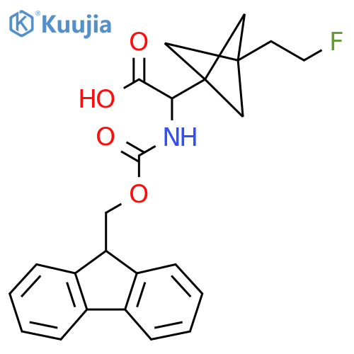2-(9H-Fluoren-9-ylmethoxycarbonylamino)-2-[3-(2-fluoroethyl)-1-bicyclo[1.1.1]pentanyl]acetic acid structure