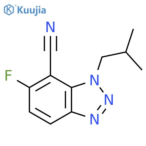 6-fluoro-1-(2-methylpropyl)-1H-1,2,3-benzotriazole-7-carbonitrile structure
