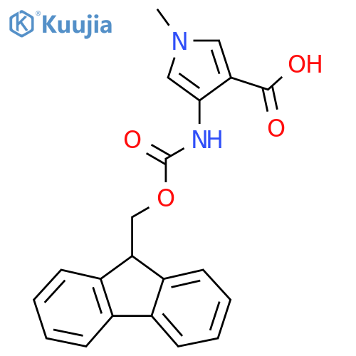 4-(9H-Fluoren-9-ylmethoxycarbonylamino)-1-methylpyrrole-3-carboxylic acid structure