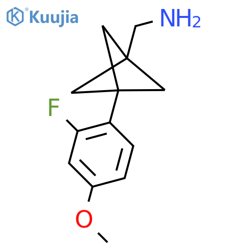 [3-(2-Fluoro-4-methoxyphenyl)-1-bicyclo[1.1.1]pentanyl]methanamine structure