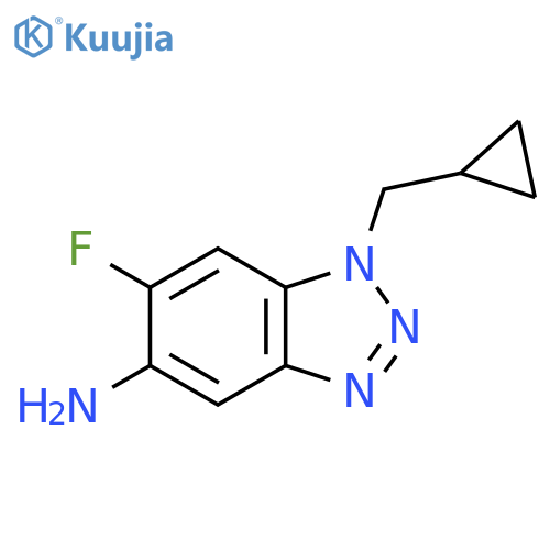 1-(cyclopropylmethyl)-6-fluoro-1H-1,2,3-benzotriazol-5-amine structure