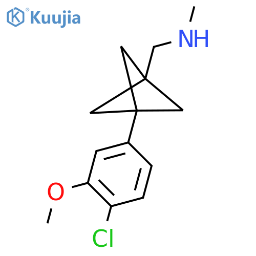1-[3-(4-Chloro-3-methoxyphenyl)-1-bicyclo[1.1.1]pentanyl]-N-methylmethanamine structure