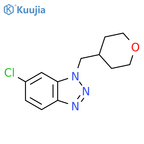6-chloro-1-[(oxan-4-yl)methyl]-1H-1,2,3-benzotriazole structure