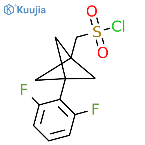 [3-(2,6-Difluorophenyl)-1-bicyclo[1.1.1]pentanyl]methanesulfonyl chloride structure