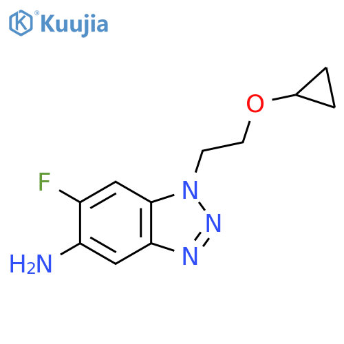 1-(2-cyclopropoxyethyl)-6-fluoro-1H-1,2,3-benzotriazol-5-amine structure