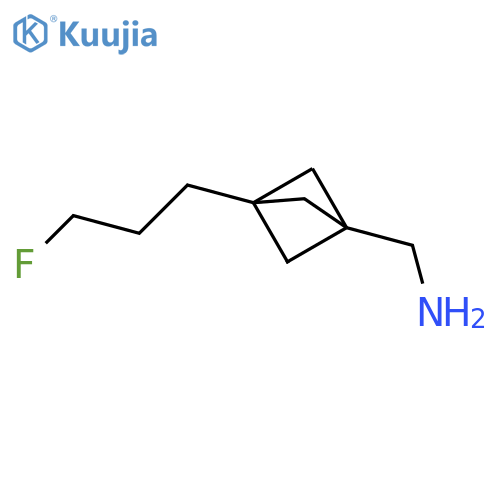 [3-(3-Fluoropropyl)-1-bicyclo[1.1.1]pentanyl]methanamine structure