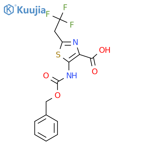 5-(Phenylmethoxycarbonylamino)-2-(2,2,2-trifluoroethyl)-1,3-thiazole-4-carboxylic acid structure