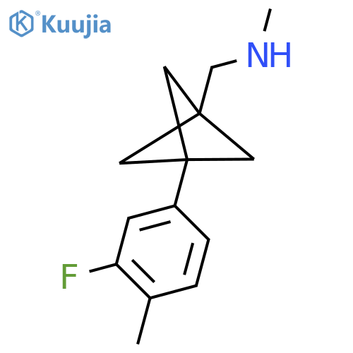 {[3-(3-Fluoro-4-methylphenyl)bicyclo[1.1.1]pentan-1-yl]methyl}(methyl)amine structure