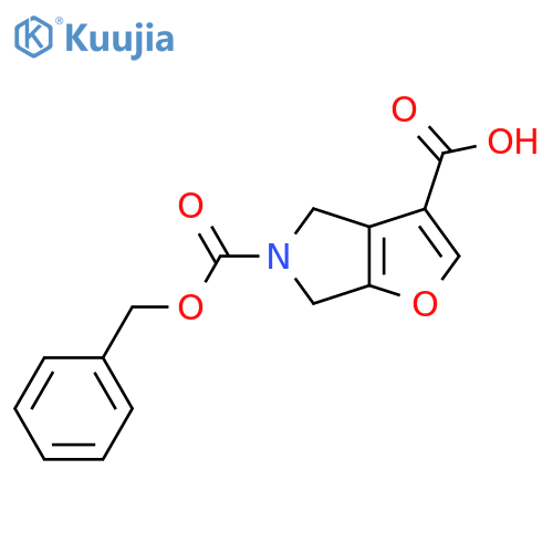 5-Phenylmethoxycarbonyl-4,6-dihydrofuro[2,3-c]pyrrole-3-carboxylic acid structure