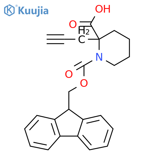 1-{(9H-fluoren-9-yl)methoxycarbonyl}-2-(prop-2-yn-1-yl)piperidine-2-carboxylic acid structure