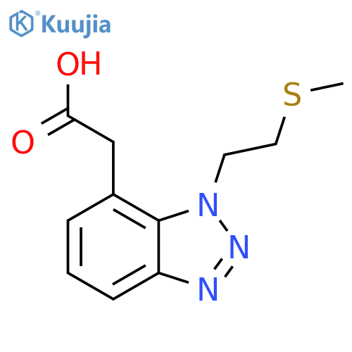 2-{1-[2-(methylsulfanyl)ethyl]-1H-1,2,3-benzotriazol-7-yl}acetic acid structure