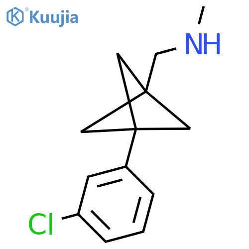 {[3-(3-Chlorophenyl)bicyclo[1.1.1]pentan-1-yl]methyl}(methyl)amine structure