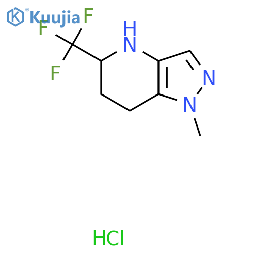 1-Methyl-5-(trifluoromethyl)-4,5,6,7-tetrahydropyrazolo[4,3-b]pyridine;hydrochloride structure
