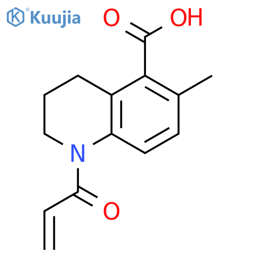 1,2,3,4-Tetrahydro-6-methyl-1-(1-oxo-2-propen-1-yl)-5-quinolinecarboxylic acid structure
