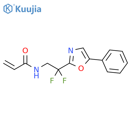 N-2,2-difluoro-2-(5-phenyl-1,3-oxazol-2-yl)ethylprop-2-enamide structure