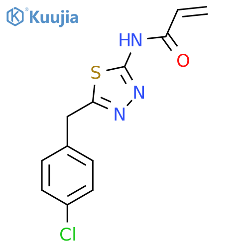 N-{5-(4-chlorophenyl)methyl-1,3,4-thiadiazol-2-yl}prop-2-enamide structure