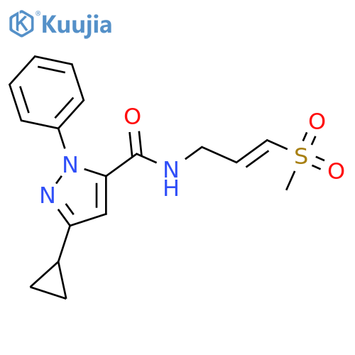 3-Cyclopropyl-N-[3-(methylsulfonyl)-2-propen-1-yl]-1-phenyl-1H-pyrazole-5-carboxamide structure