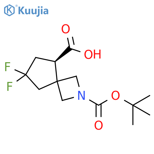 (5R)-2-tert-butoxycarbonyl-7,7-difluoro-2-azaspiro[3.4]octane-5-carboxylic acid structure