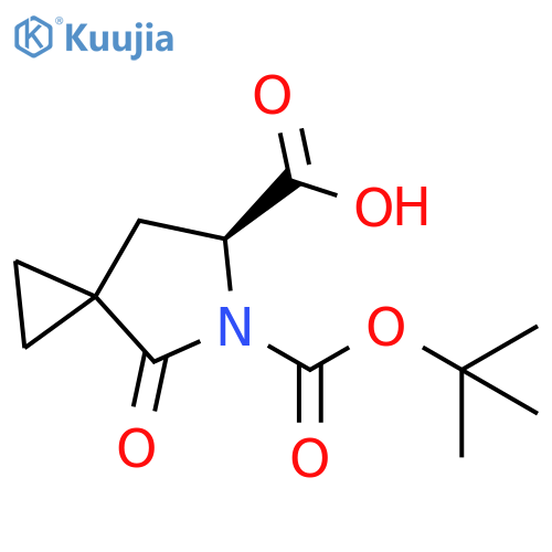 (6S)-5-tert-butoxycarbonyl-4-oxo-5-azaspiro[2.4]heptane-6-carboxylic acid structure