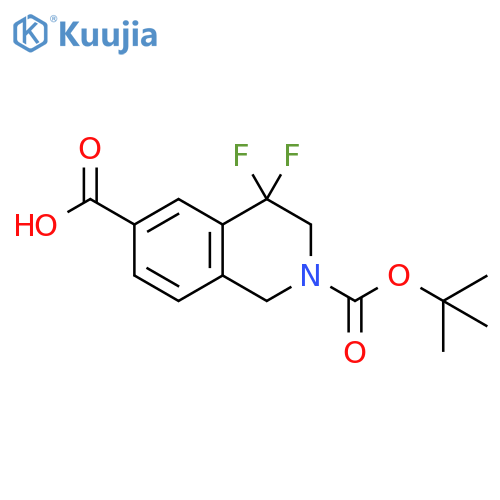 2-tert-butoxycarbonyl-4,4-difluoro-1,3-dihydroisoquinoline-6-carboxylic acid structure