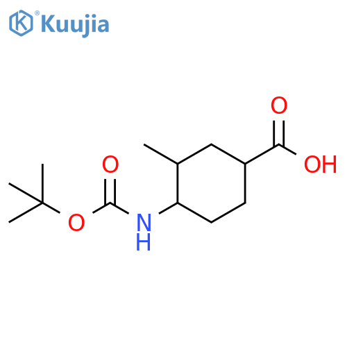 4-(tert-butoxycarbonylamino)-3-methyl-cyclohexanecarboxylic acid structure