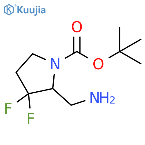 tert-butyl 2-(aminomethyl)-3,3-difluoro-pyrrolidine-1-carboxylate structure