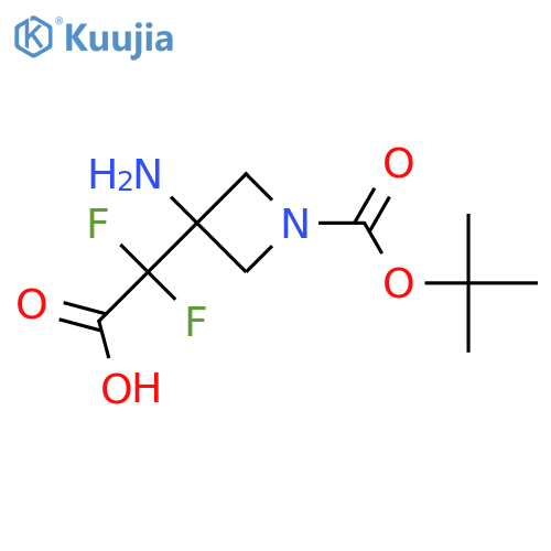 2-(3-amino-1-tert-butoxycarbonyl-azetidin-3-yl)-2,2-difluoro-acetic acid structure