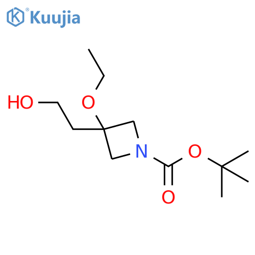 tert-butyl 3-ethoxy-3-(2-hydroxyethyl)azetidine-1-carboxylate structure