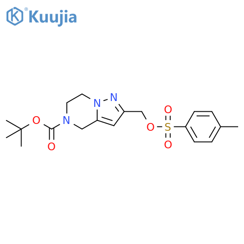 tert-butyl 2-(p-tolylsulfonyloxymethyl)-6,7-dihydro-4H-pyrazolo[1,5-a]pyrazine-5-carboxylate structure