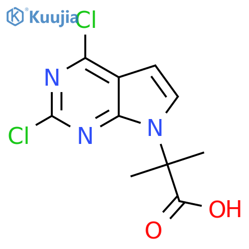 2-(2,4-dichloropyrrolo[2,3-d]pyrimidin-7-yl)-2-methyl-propanoic acid structure