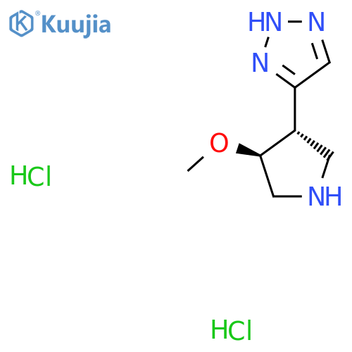 rac-4-(3R,4R)-4-methoxypyrrolidin-3-yl-1H-1,2,3-triazole dihydrochloride structure