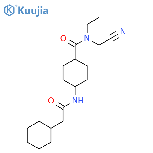 N-(cyanomethyl)-4-(2-cyclohexylacetamido)-N-propylcyclohexane-1-carboxamide structure