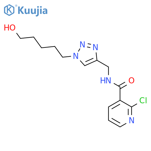 2-chloro-N-{[1-(5-hydroxypentyl)-1H-1,2,3-triazol-4-yl]methyl}pyridine-3-carboxamide structure