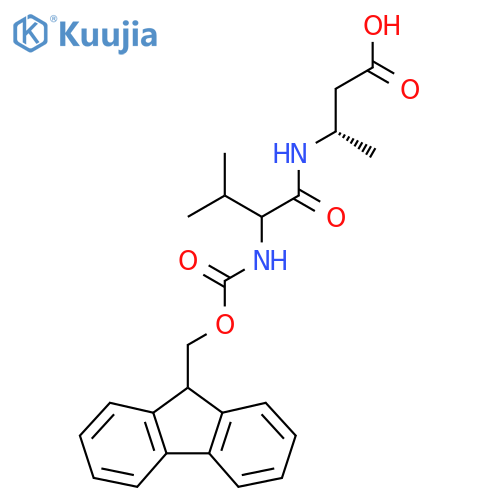 (3S)-3-2-({(9H-fluoren-9-yl)methoxycarbonyl}amino)-3-methylbutanamidobutanoic acid structure