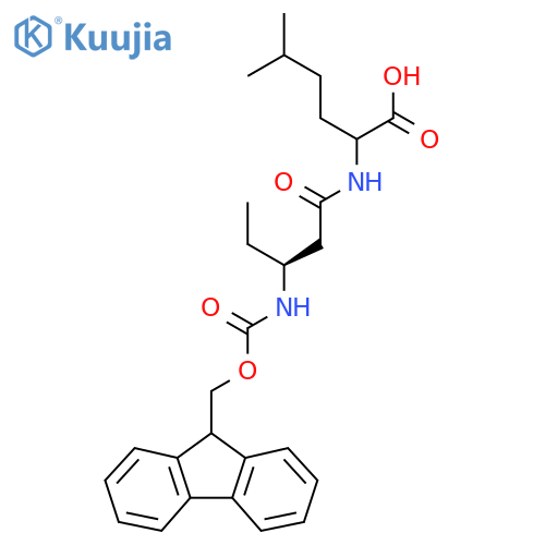 2-(3S)-3-({(9H-fluoren-9-yl)methoxycarbonyl}amino)pentanamido-5-methylhexanoic acid structure
