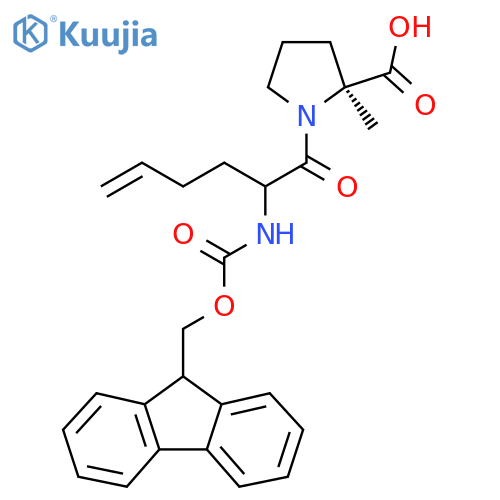(2S)-1-2-({(9H-fluoren-9-yl)methoxycarbonyl}amino)hex-5-enoyl-2-methylpyrrolidine-2-carboxylic acid structure