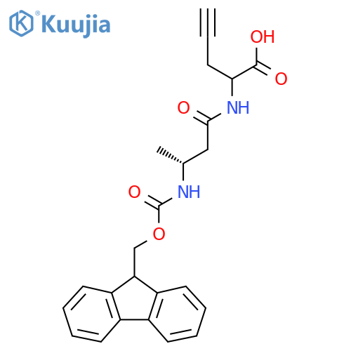 2-(3R)-3-({(9H-fluoren-9-yl)methoxycarbonyl}amino)butanamidopent-4-ynoic acid structure