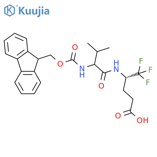 (4S)-4-2-({(9H-fluoren-9-yl)methoxycarbonyl}amino)-3-methylbutanamido-5,5,5-trifluoropentanoic acid structure