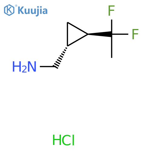 [(1R,2R)-2-(1,1-Difluoroethyl)cyclopropyl]methanamine;hydrochloride structure